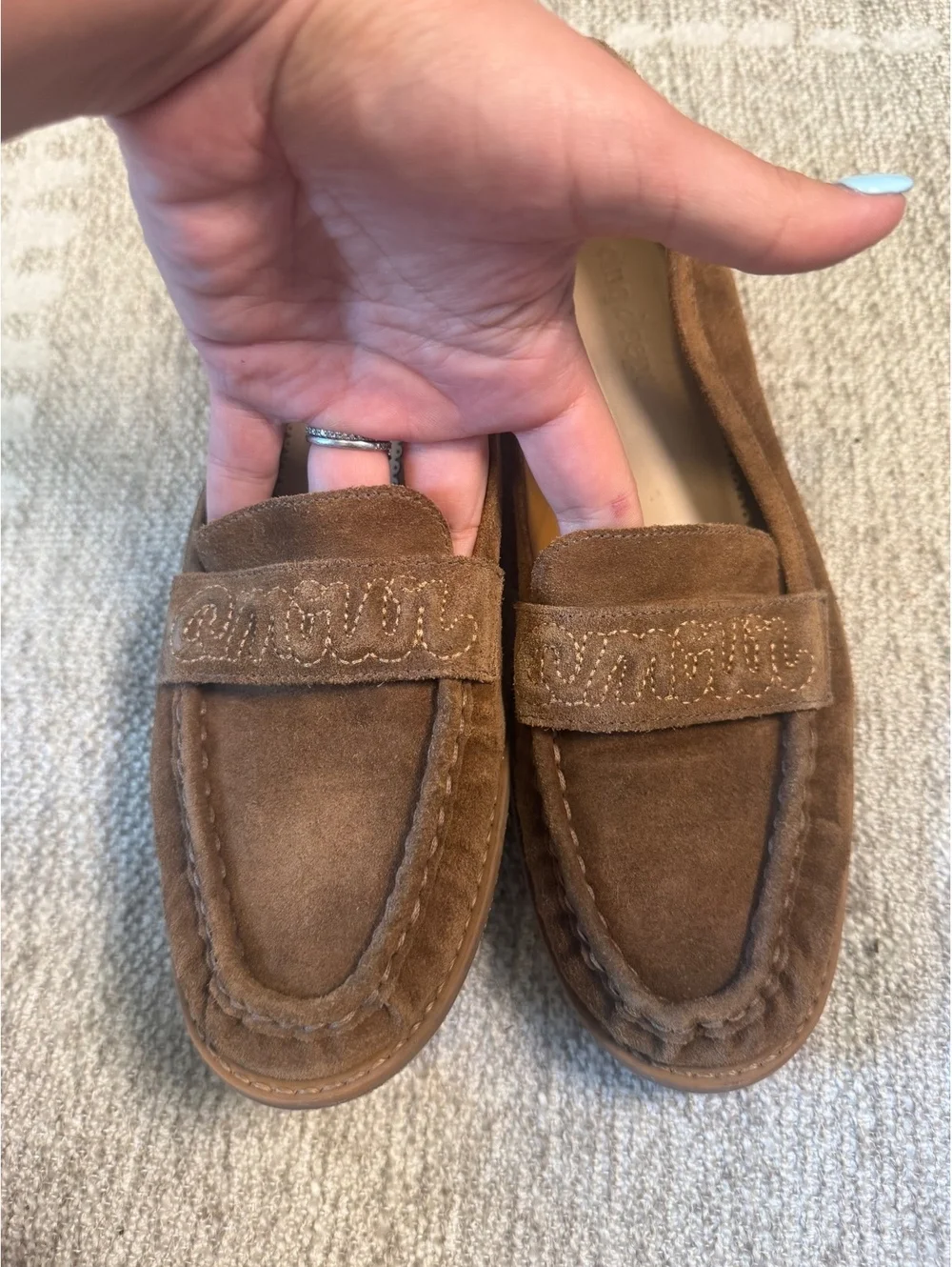 Cinq à Sept Brown Suede  Amour Women's Loafers